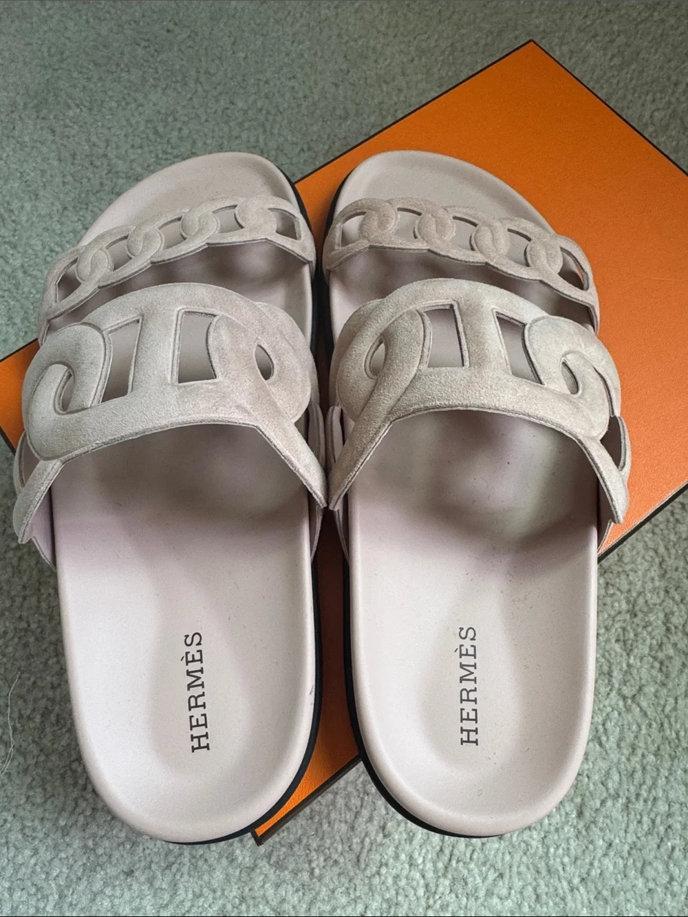 Hermes extra sandals in pink blush suede size 38 - Picture 3 of 5